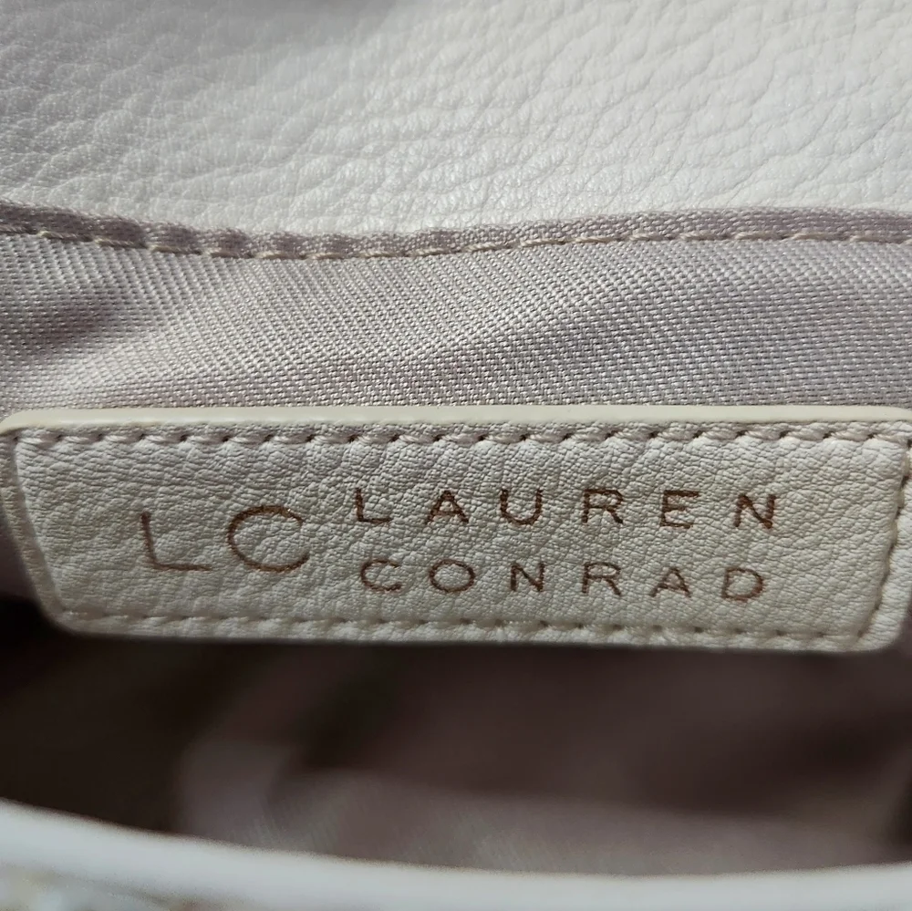LC Lauren Conrad Dalton Tweed Rose Gold Mini Handbag Crossbody Bag Purse